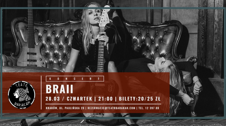 Koncert zespołu BRAII w krakowskim Teatrze Barakah
